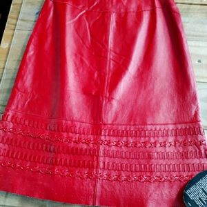 Spiegel Red Leather skirt